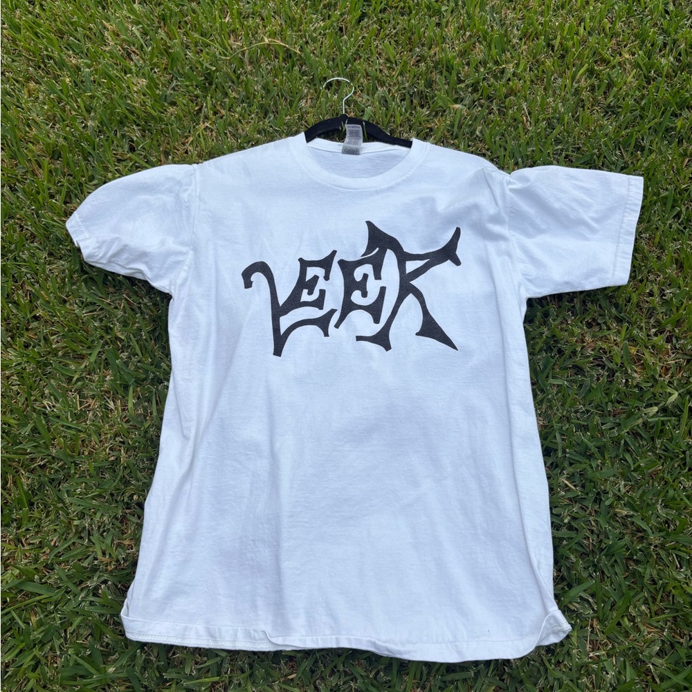 White Graphic Tee with Black Design